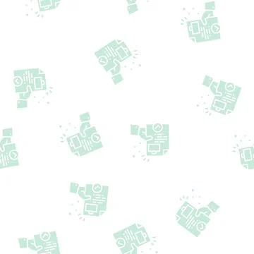 Business solution glyph seamless pattern 스톡 일러스트