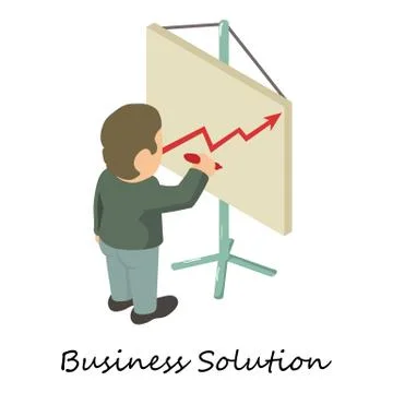 Business solution icon, isometric 3d style Stock Illustration