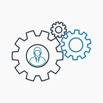Business solution icon. Line style vector EPS. Stock Illustration