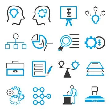Business solution icons Illustrazione stock