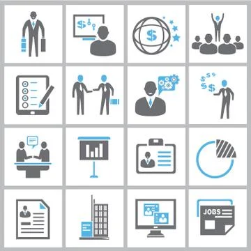 Business solution icons Illustrazione stock