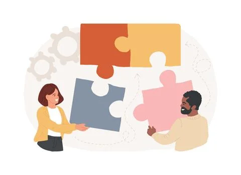 Business solution isolated concept vector illustration. Ilustración de archivo