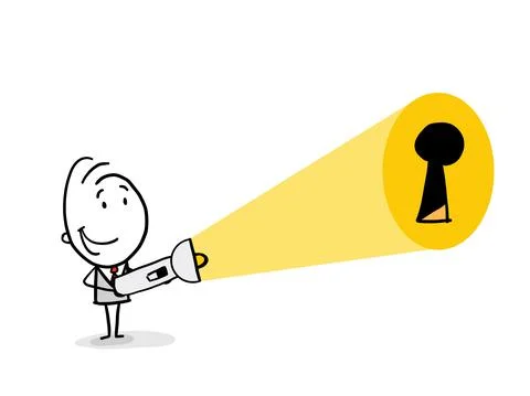 Business solution with keyhole vector concept. Symbol of leadership Stock-Illustration