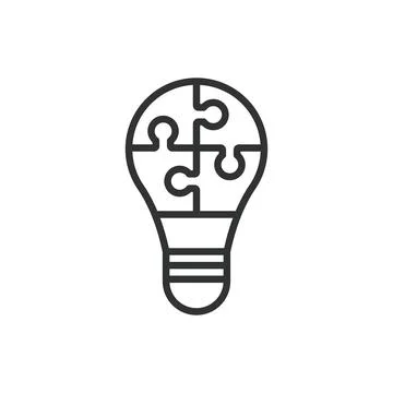 Business Solution, in line design. Solution, strategy, innovation, efficiency 库存插图