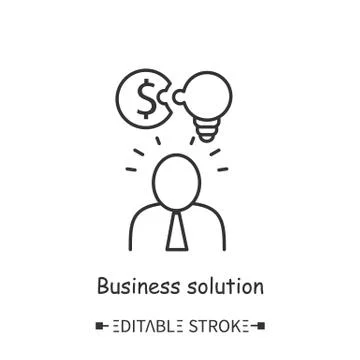 Business solution line icon. Editable illustration Stock Illustration