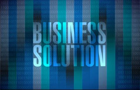 Business Solution message binary sign concept Stockillustratie