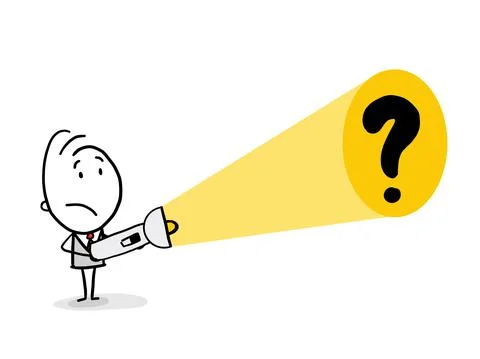 Business solution or strategy vector concept with businessman and question mark Stock Illustration