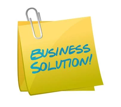 Business solution post illustration design over a white background Stock Illustration