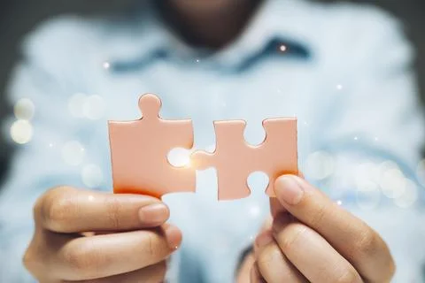 Business solution problem solving, and cooperation concept. 写真素材