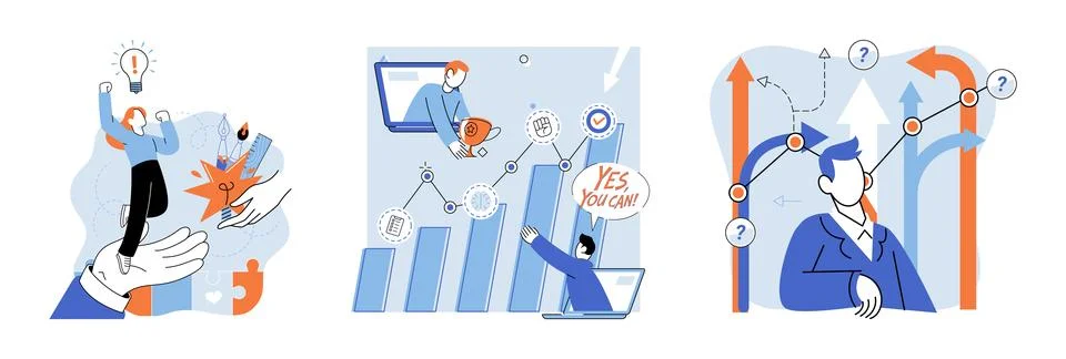 Business solution. Projects provide opportunities for growth and implementation Ilustración de archivo