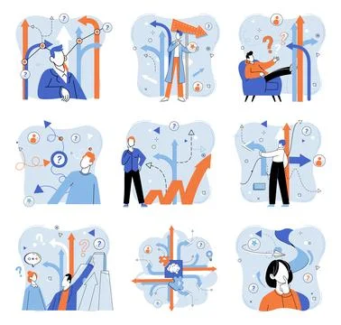 Business solution. Solving complex problems requires strategic thinking and Stock Illustration