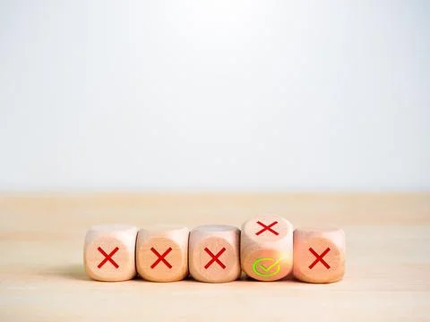 Business solution, strategy and decision, change wrong to right, developmen.. Stock Photos