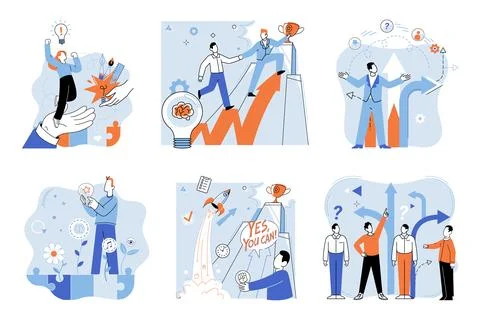 Business solution. The target represents desired outcome or goal in business Stock Illustration