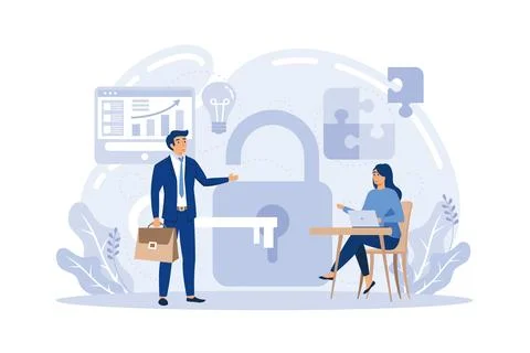 Business solution. Teamwork achievement. Cooperation concept. Group of men .. Stock Illustration