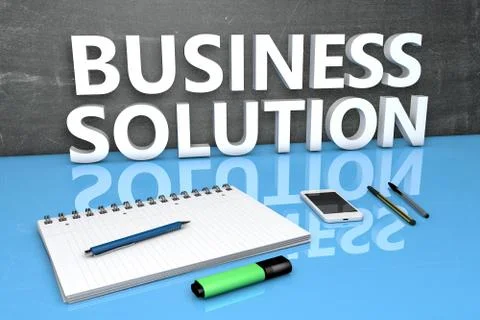 Business Solution text concept Stock Illustration