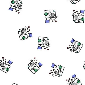 Business solution vector seamless pattern Illustrazione stock