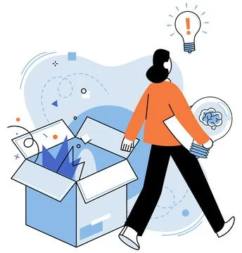 Business solutions and difficult problem solving process concept. Find proj.. Illustrazione stock