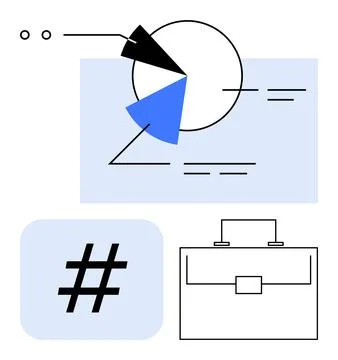 Business solutions, data analytics, digital marketing, report visualization,  イラスト素材
