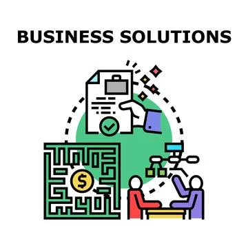Business solutions finding success planning development Stock Illustration
