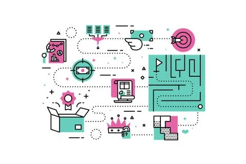 Business Solutions illustrations Illustrazione stock