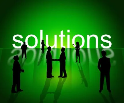 Business solutions indicating solve resolve and corporation Ilustración de archivo