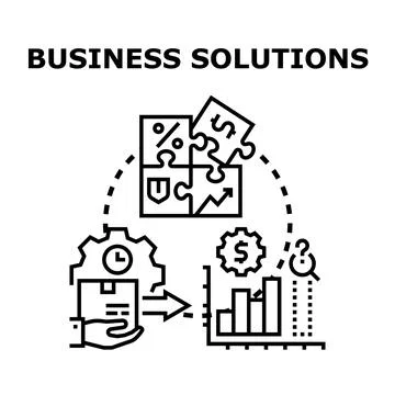 Business solutions managing workflow and optimizing project analytics Stockillustratie