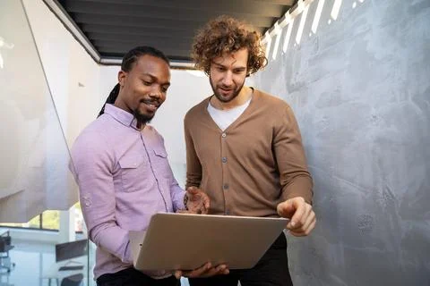 Business solutions, technology and strategy concept. Colleagues working and.. Foto stock