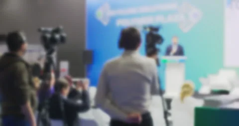 Business Speaker Presentation at Forum Stock Footage 329183158