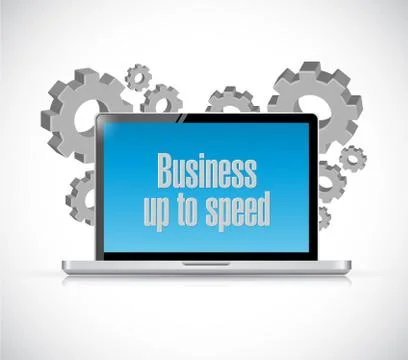 Business up to speed computer technology message concept Stock Illustration