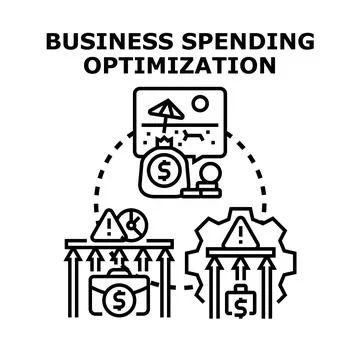 Business spending optimization reducing expense costs saving money Stock Illustration