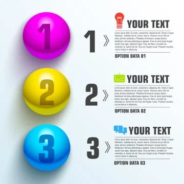 Business sphere infographic template with text fields. Vector Il Stock Illustration