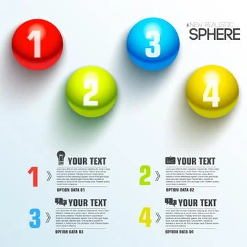 Business sphere infographic template with text fields. Vector Il Stock Illustration