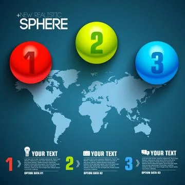 Business sphere infographic template with text fields. Vector Il Stock Illustration