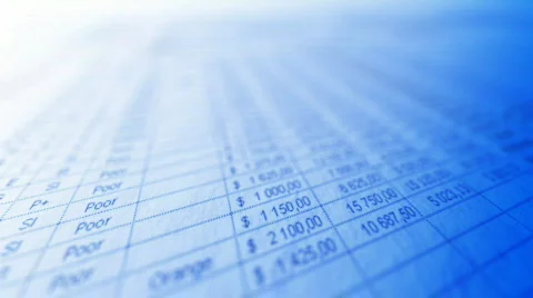 Business spreadsheet closeup, LOOP Stock Footage 828664