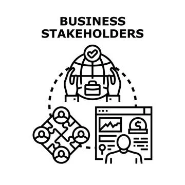 Business stakeholders working on global project management Illustrazione stock