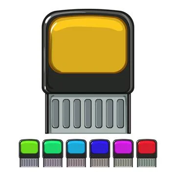 Business stamp handle cartoon vector graphic Illustration