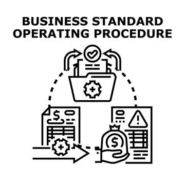 Business standard operating procedure workflow concept vector 스톡 일러스트