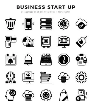 Business Start Up elements. Lineal Filled web icon set. Simple vector illus.. Stock Illustration