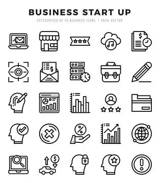Business Start Up elements. Lineal web icon set. Simple vector illustration. 스톡 일러스트