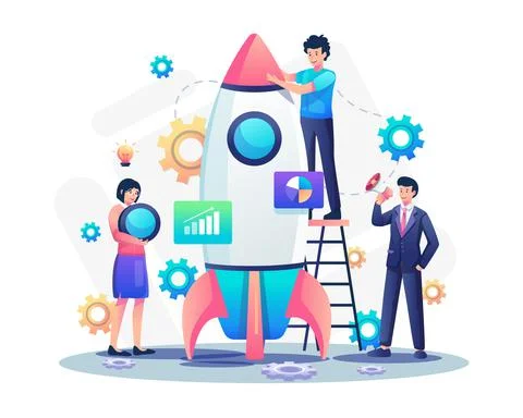 Business Start-up Flat vector Illustration Stock Illustration