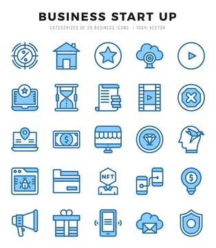 Business Start Up Icon Bundle 25 Icons for Websites and Apps Stock Illustration