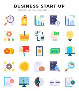 Business Start Up Icon Bundle 25 Icons for Websites and Apps Stock Illustration