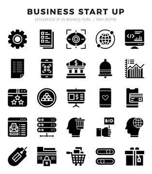 Business Start Up Icon Bundle 25 Icons for Websites and Apps Stock-Illustration