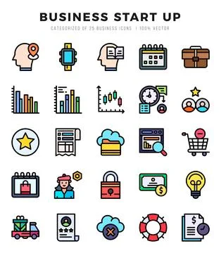 Business Start Up Icon Bundle 25 Icons for Websites and Apps Stock-Illustration