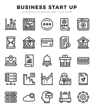 Business Start Up Icon Bundle 25 Icons for Websites and Apps Stock Illustration