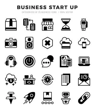 Business Start Up icon pack for your website. mobile. presentation. and log.. Stock Illustration