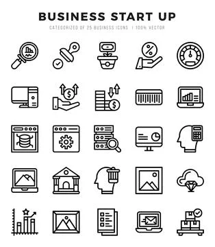 Business Start Up icon pack for your website. mobile. presentation. and log.. Stock Illustration