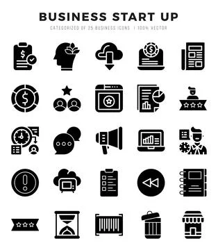 Business Start Up icon pack for your website. mobile. presentation. and log.. Stock Illustration