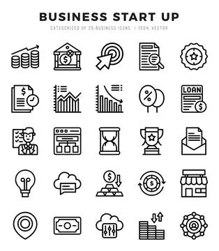Business Start Up icons set. Vector illustration. Stock Illustration