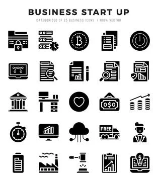 Business Start Up icons set. Vector illustration. Stock Illustration